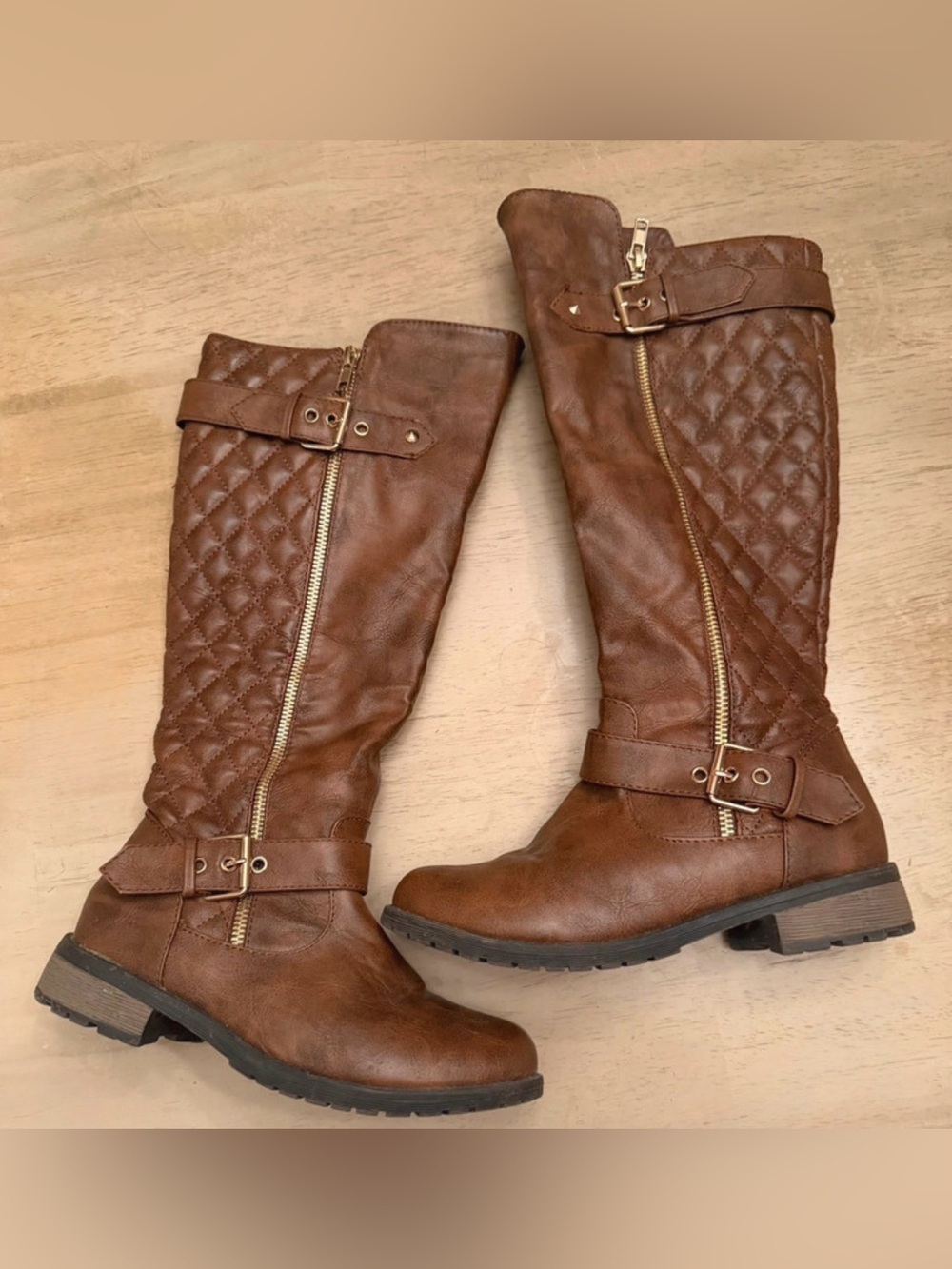 Women’s Forver Link Brown Knee High Boots - Picture 1 of 4